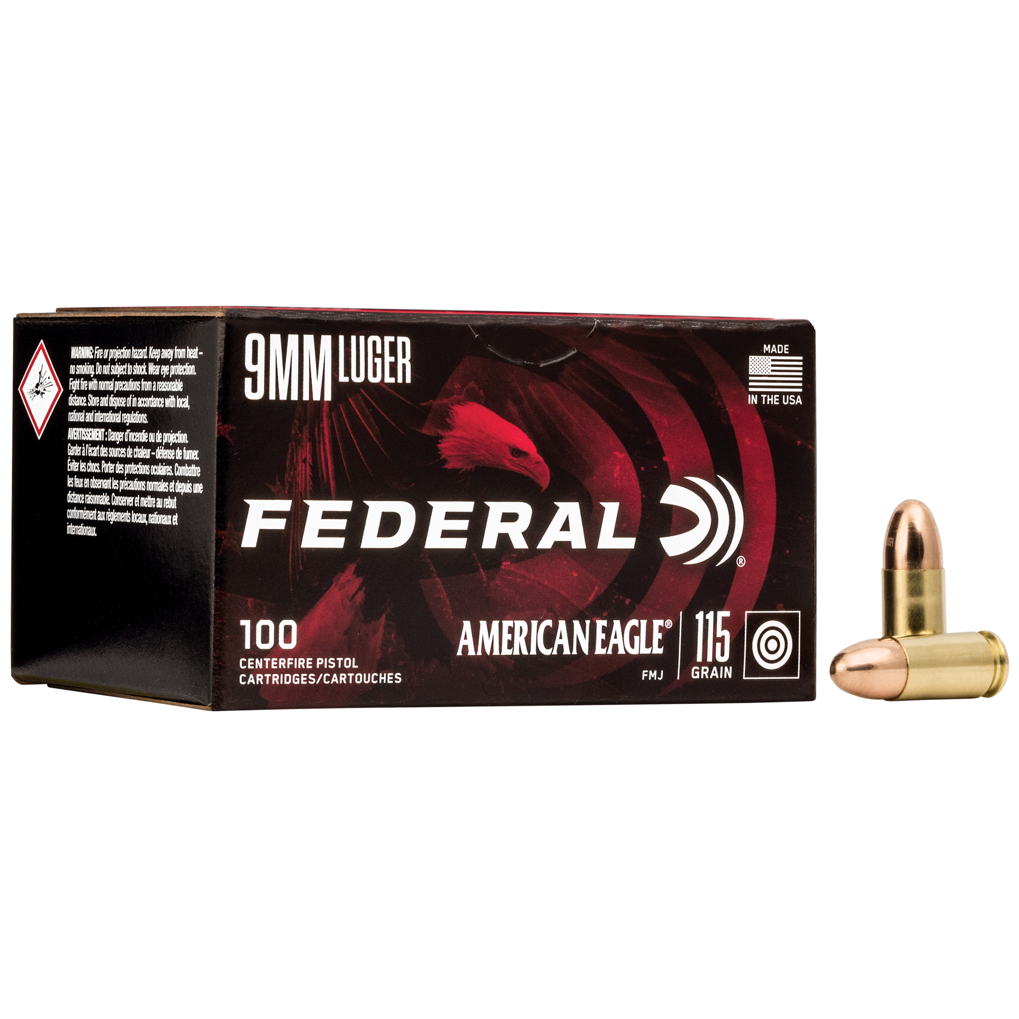 American Eagle 9mm 115gr FMJ - 100 Round Box