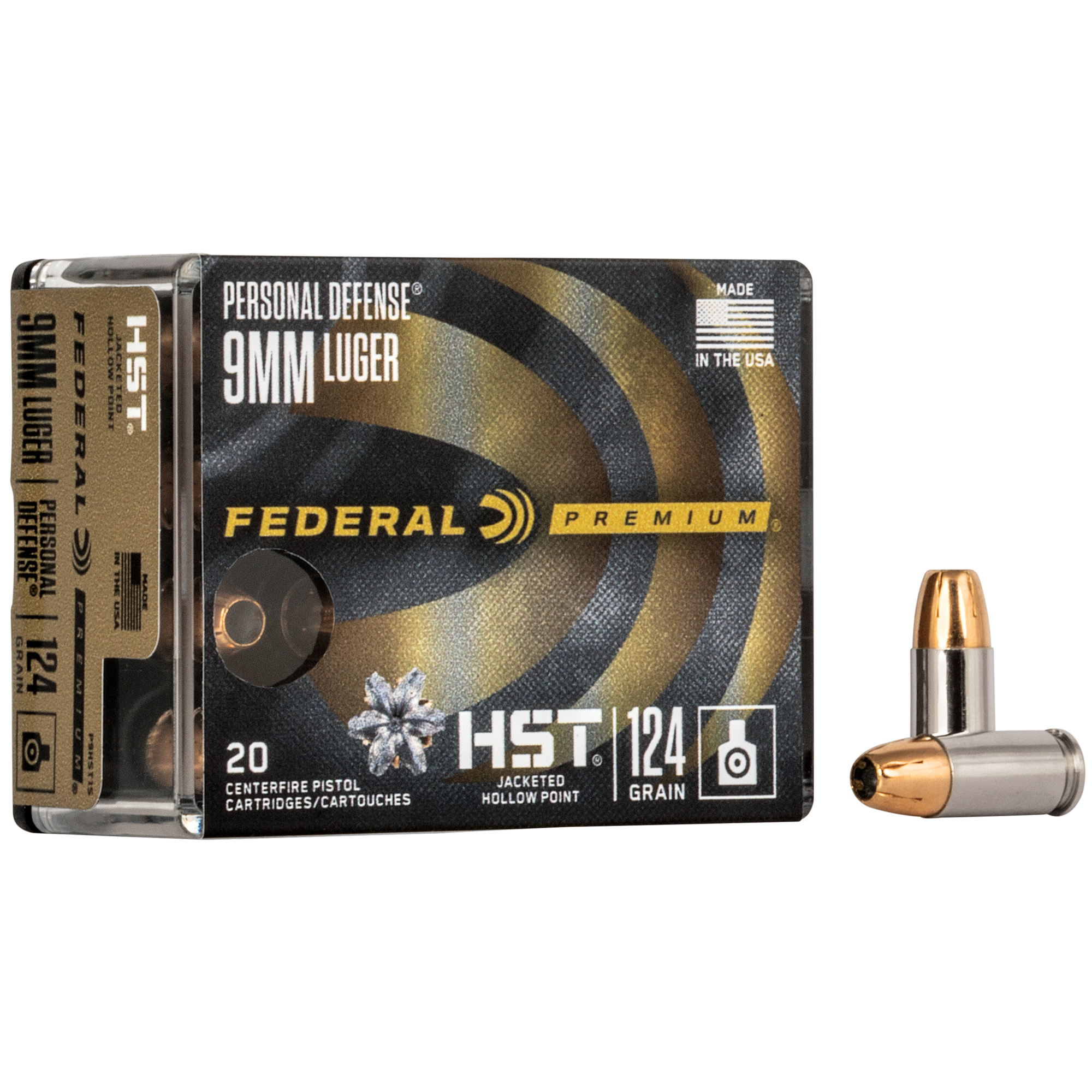 Federal Premium HST 9mm 124gr JHP – 20 Round Box