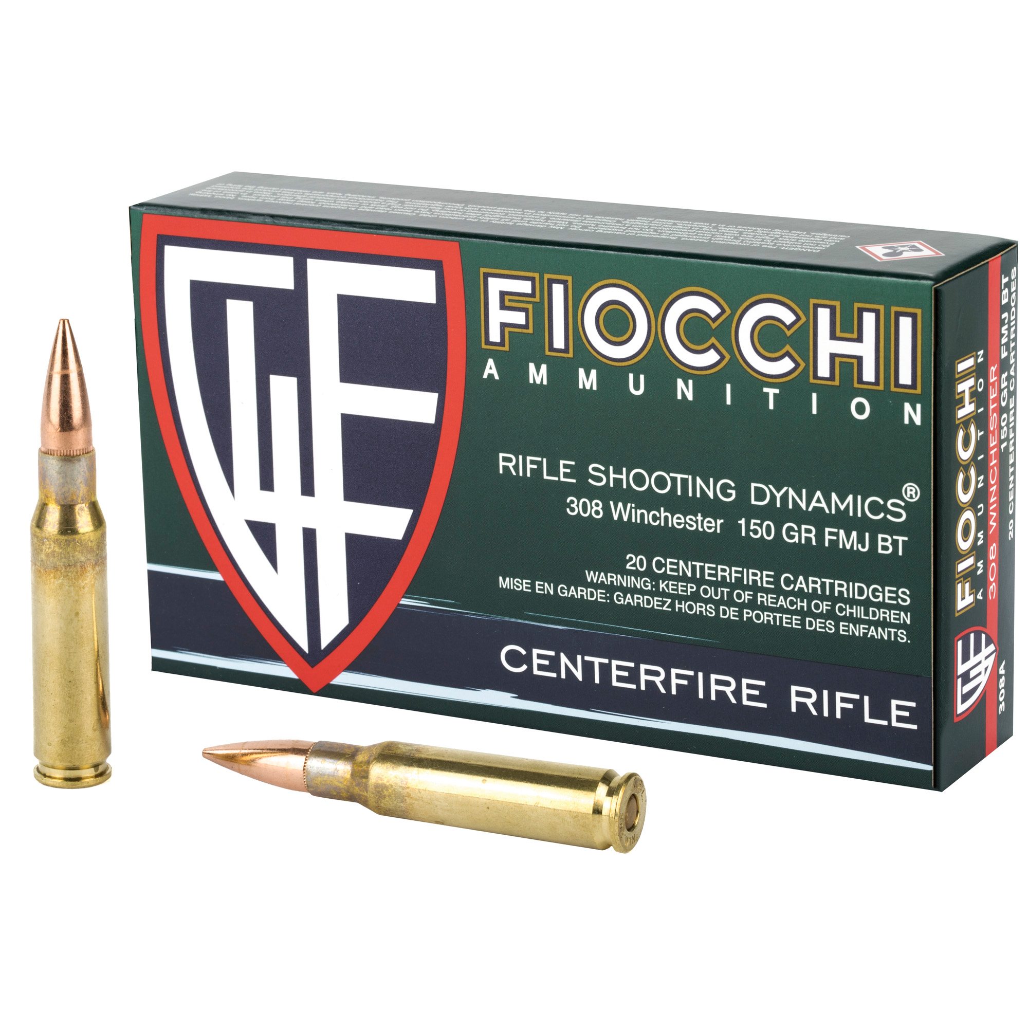 Fiocchi .308 Winchester 150gr FMJBT – 20 Round Box