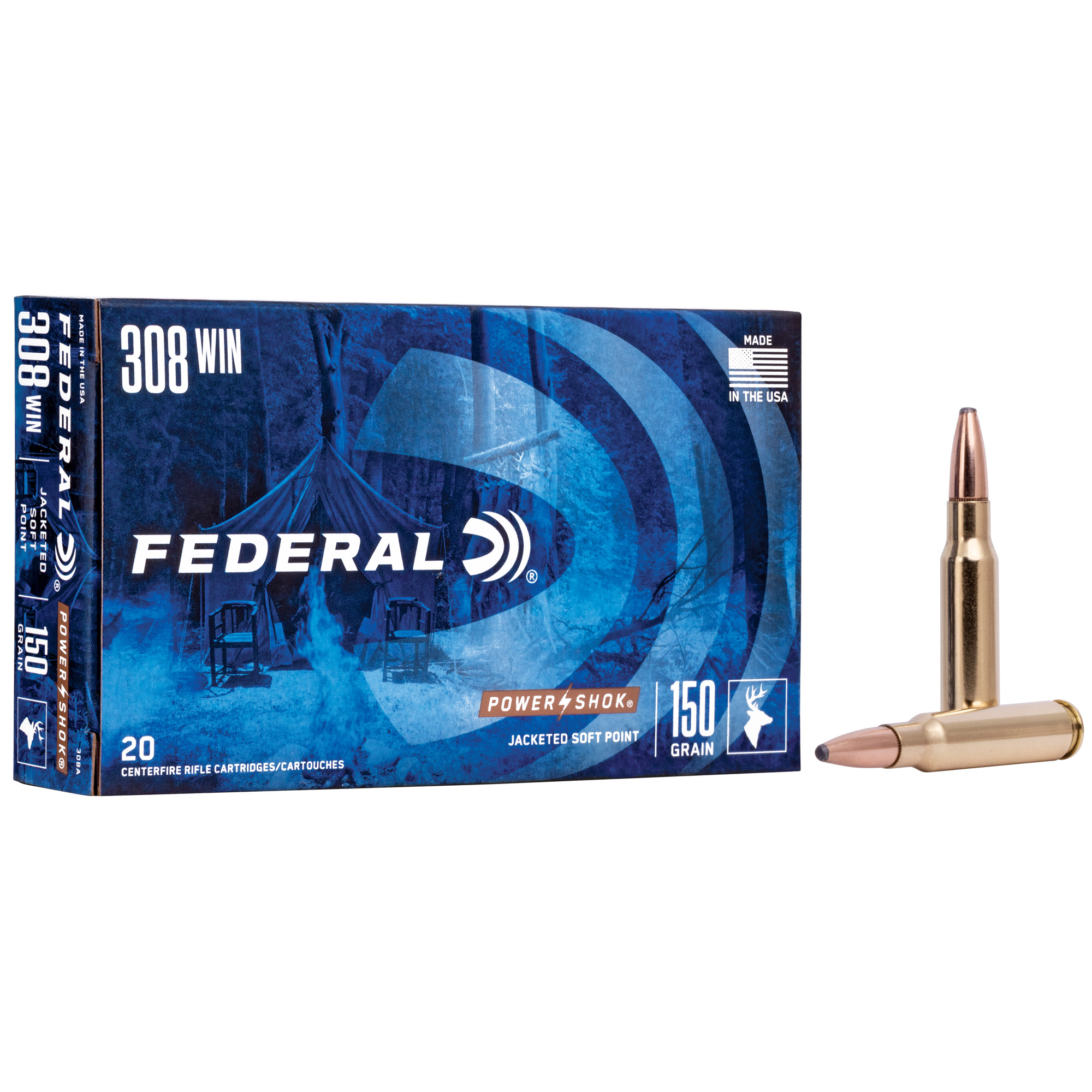 Federal Power-Shok .308 Winchester 150gr Soft Point – 20 Round Box