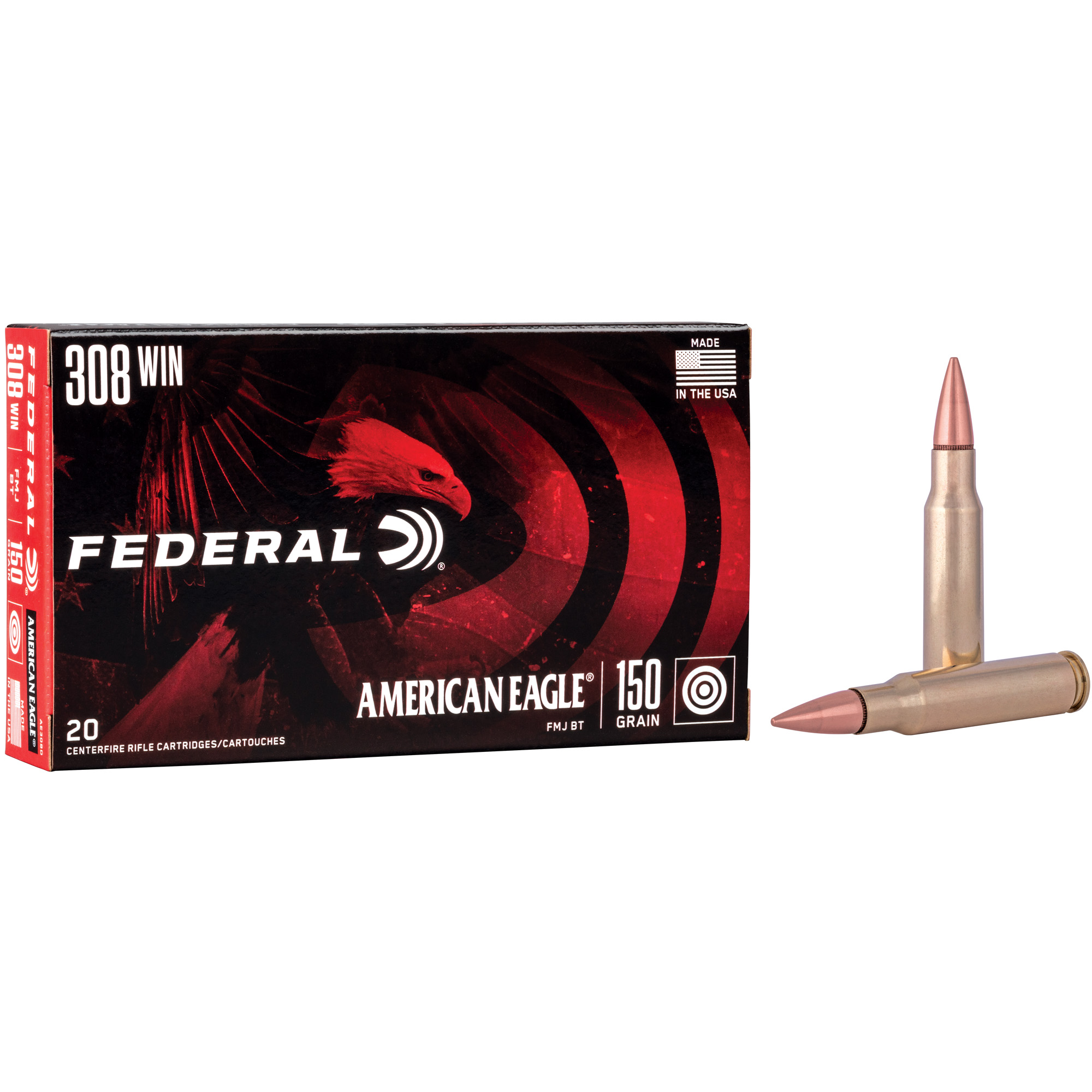 Federal American Eagle .308 Winchester 150gr FMJ – 20 Round Box