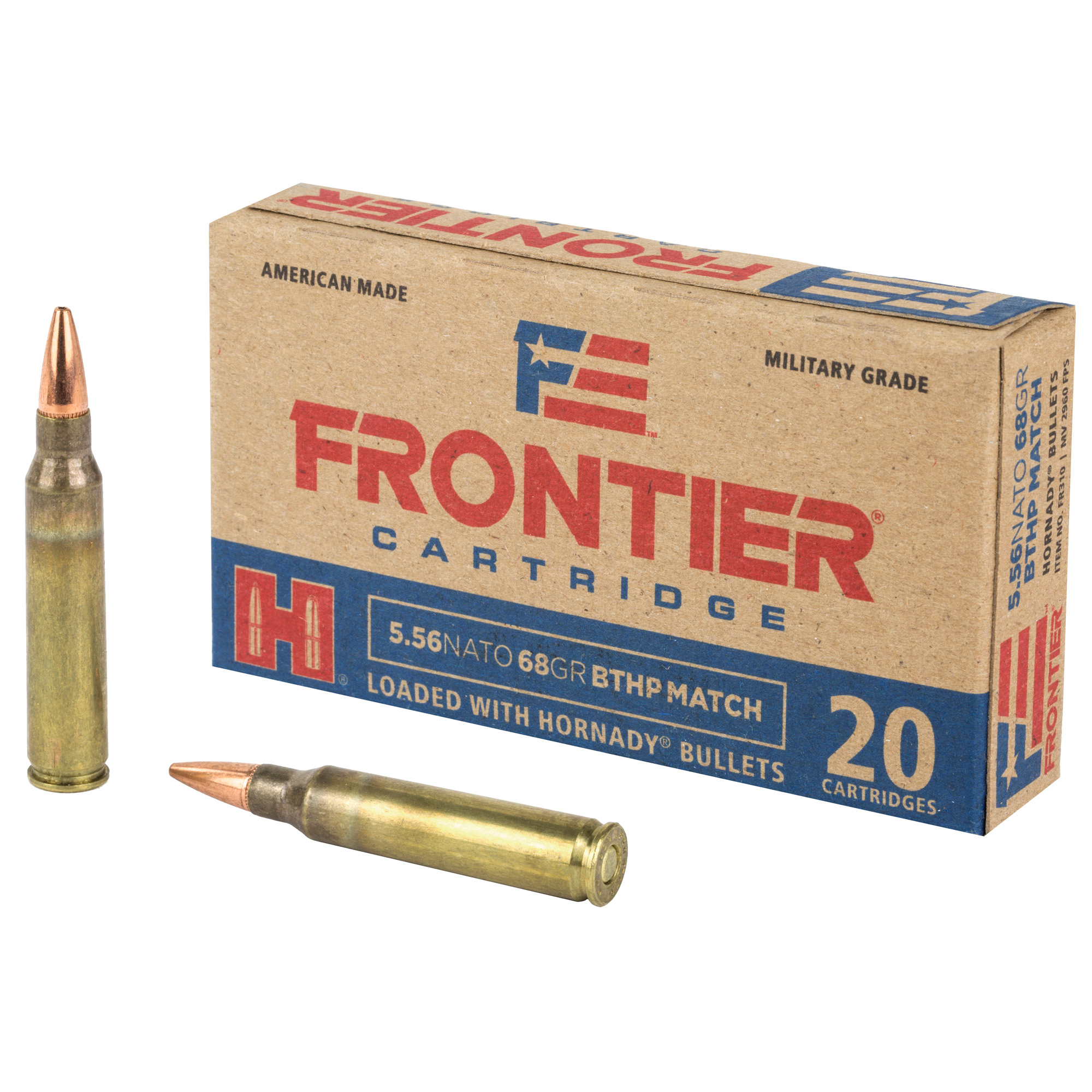 Frontier 5.56 NATO 68gr BTHP – 20 Round Box
